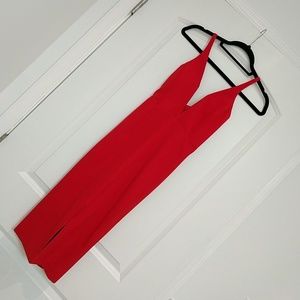 Bardot Red plunge dress